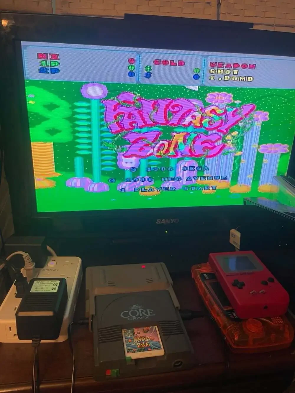 (Fully Works) NEC PC Engine Core Grafx Console with Fantasy Zone HuCard